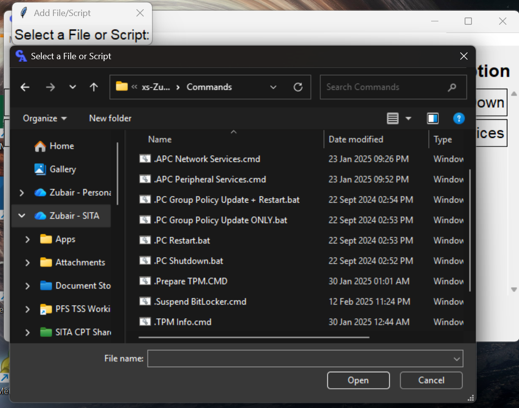 CA Launcher Add Item Info Windows